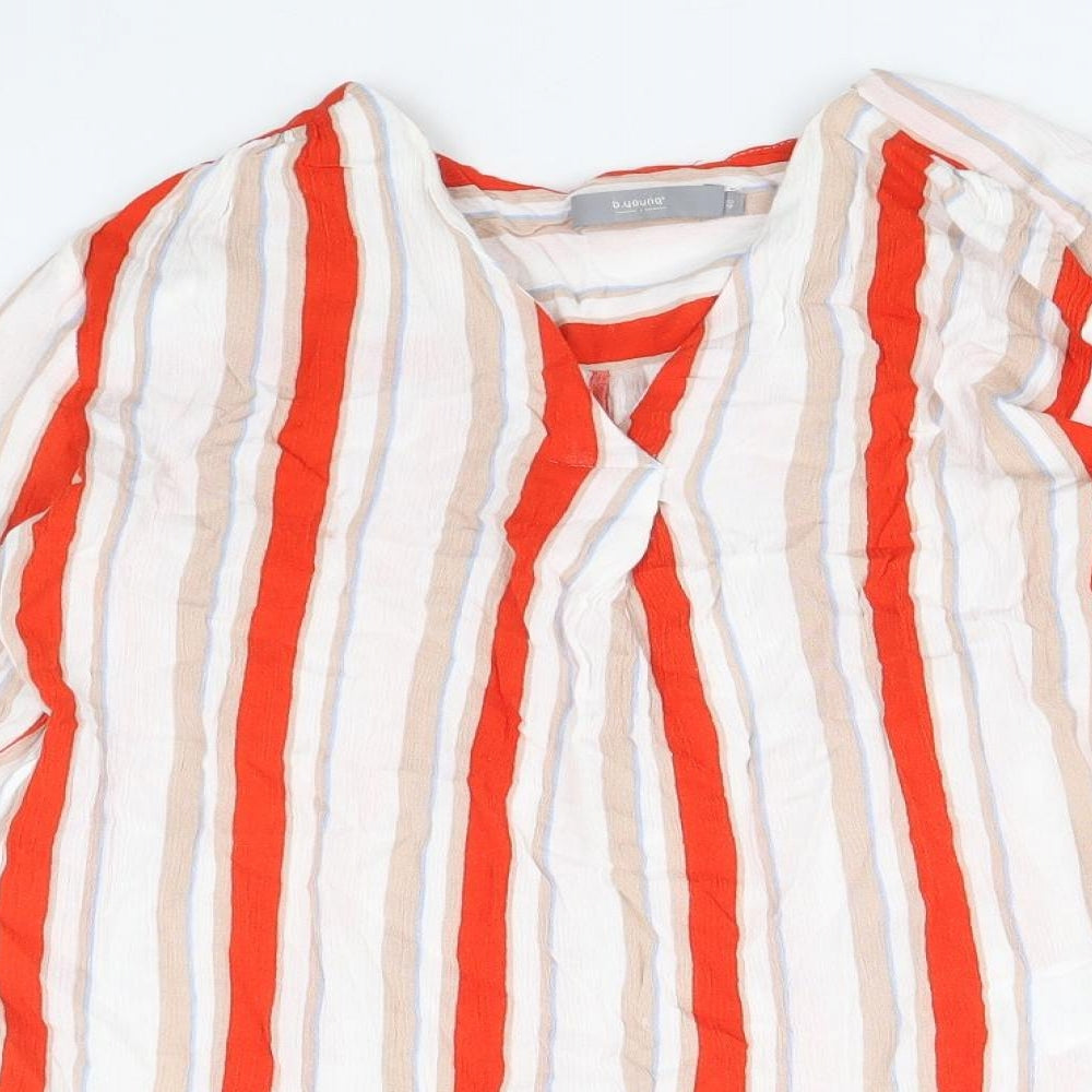 b.young Womens Multicoloured Striped Viscose Basic Blouse Size 12 V-Neck