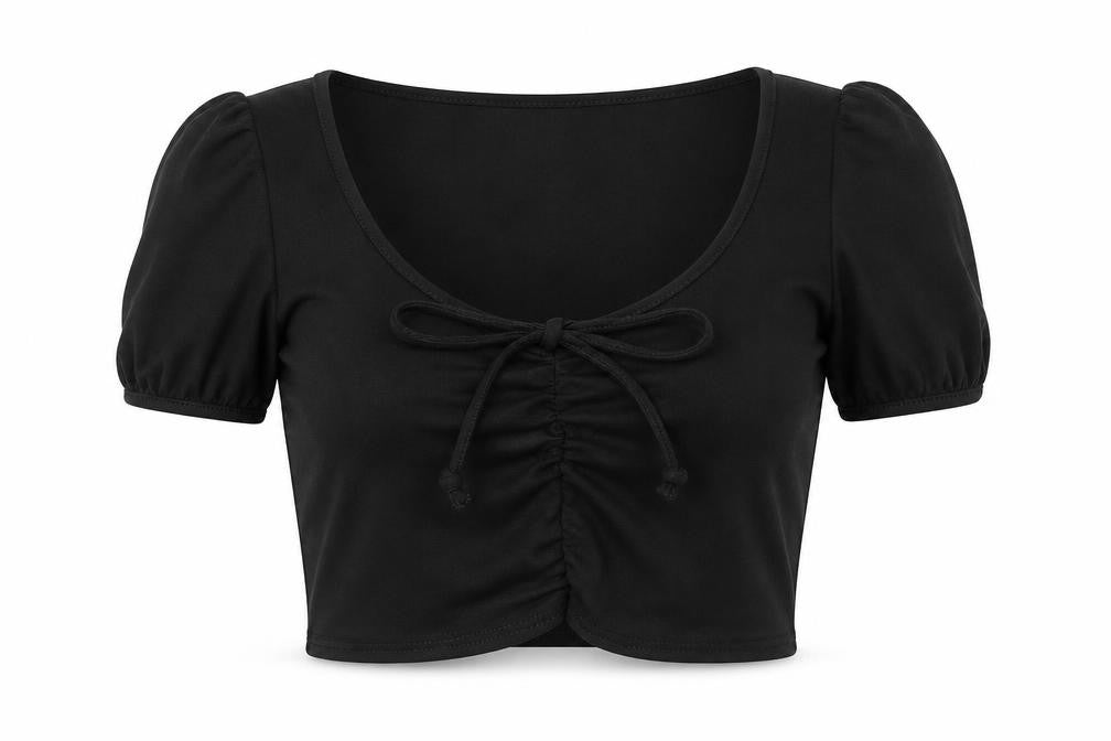 Womens UK Size 12 Boohoo Black Cropped T-Shirt