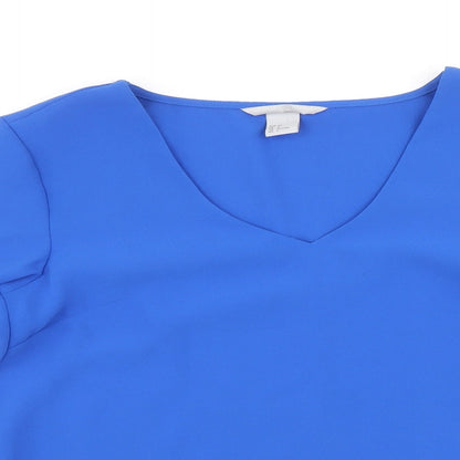 Womens UK Size 6 H&M Blue Basic Blouse