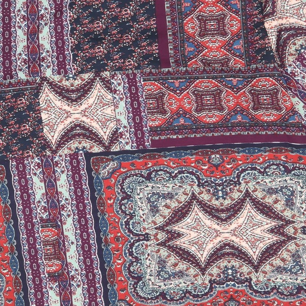 Cotton Traders Womens Multicoloured Geometric Polyester Shift Size 14 Scoop Neck Tie