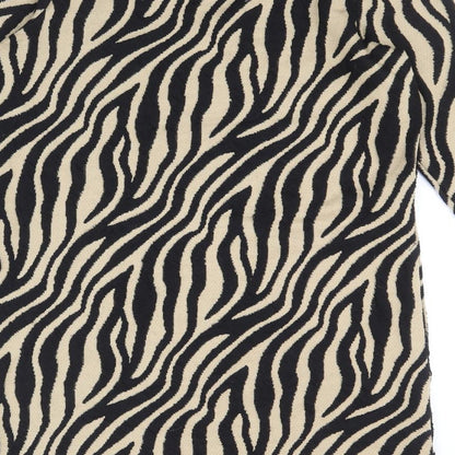 F&F Womens Black Animal Print Polyester Shift Size 12 Scoop Neck Pullover - Tiger Print