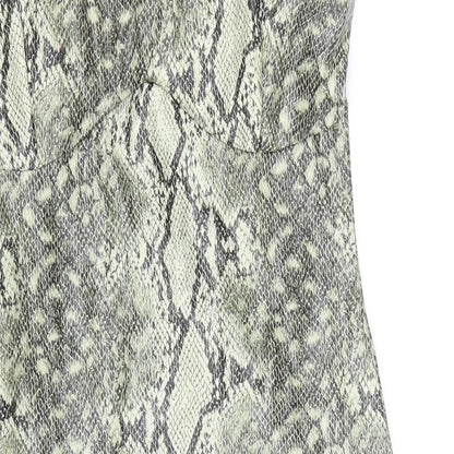 MISSYEMPIRE Womens Brown Animal Print Polyester Bodycon Size 8 Off the Shoulder Pullover - Snake Skin Print, Pleather