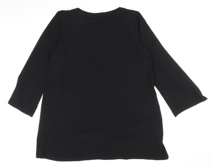 Atmosphere Womens Black Polyester Shift Size 18 Boat Neck Pullover - Necklace Detail