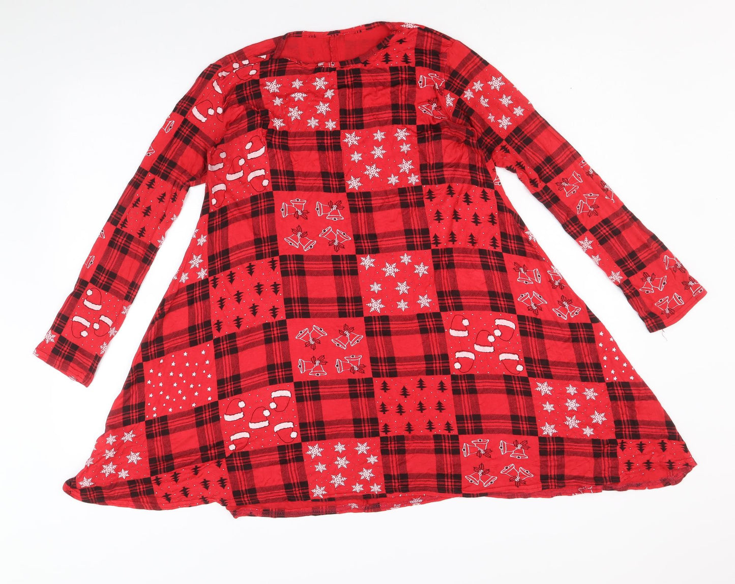 Womens UK Size S Preworn Red Tunic Blouse