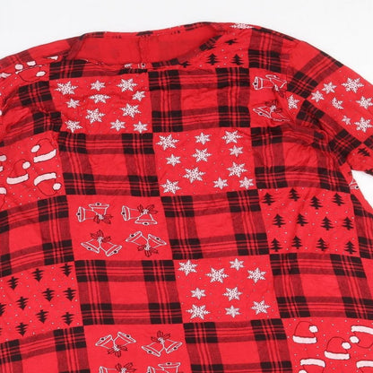 Womens UK Size S Preworn Red Tunic Blouse