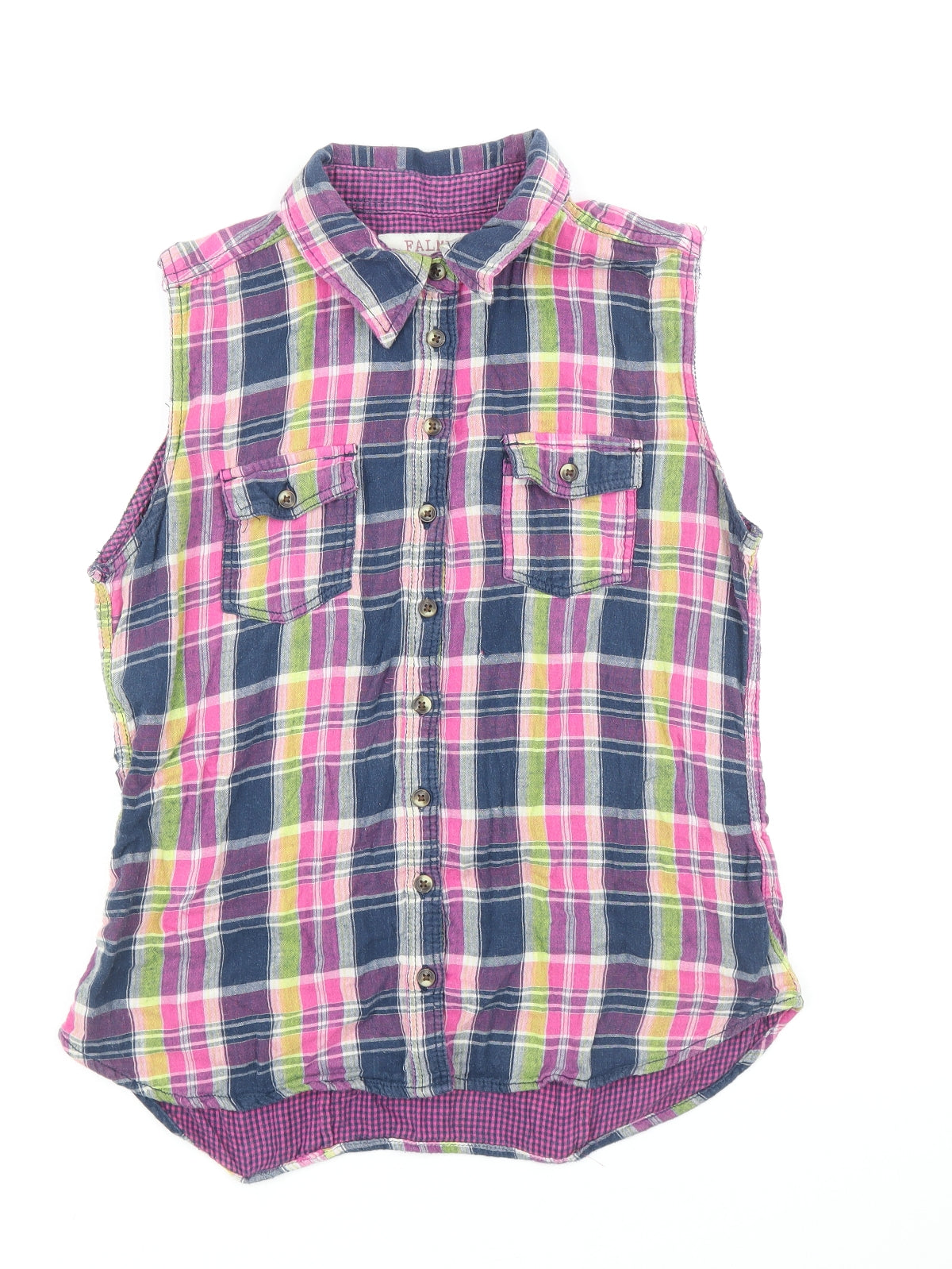 Farmer Heritage Womens Multicoloured Plaid 100% Cotton Basic Button-Up Size 14 Collared