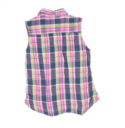 Farmer Heritage Womens Multicoloured Plaid 100% Cotton Basic Button-Up Size 14 Collared