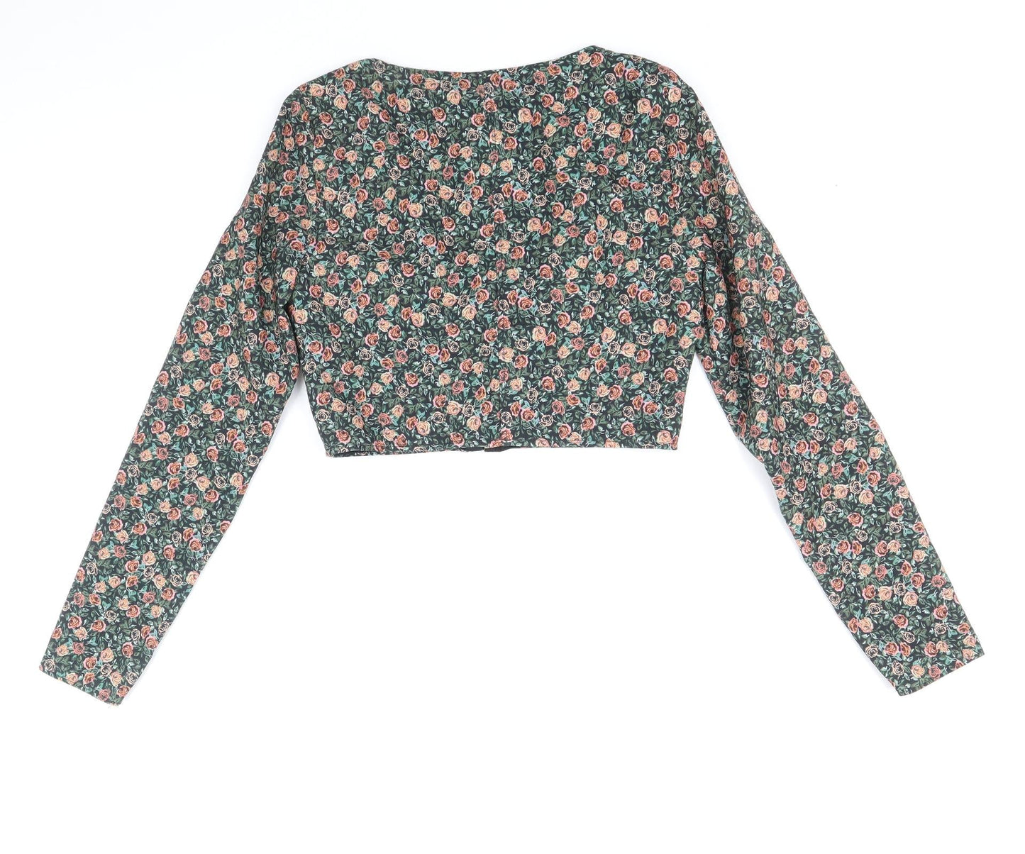 Womens UK Size M Zara Multicoloured Cropped Blouse