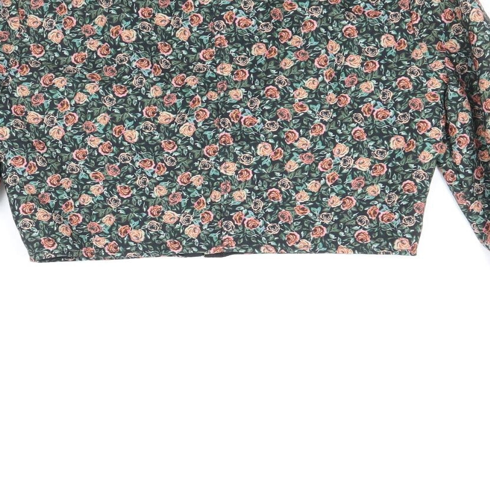 Womens UK Size M Zara Multicoloured Cropped Blouse