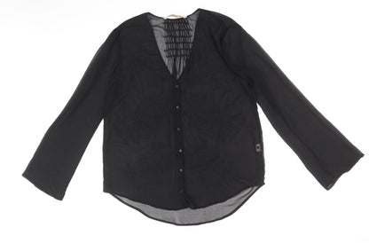 Womens UK Size L Zara Black Basic Blouse