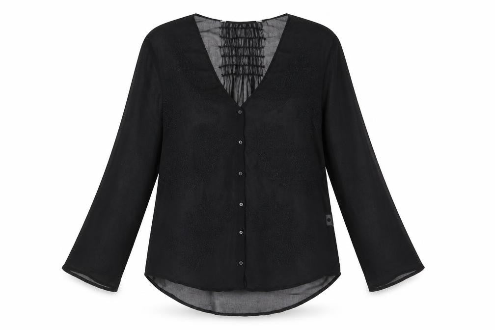 Womens UK Size L Zara Black Basic Blouse