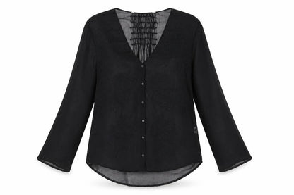 Womens UK Size L Zara Black Basic Blouse