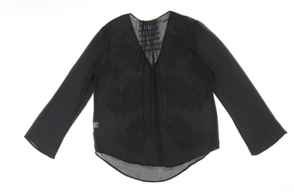 Womens UK Size L Zara Black Basic Blouse