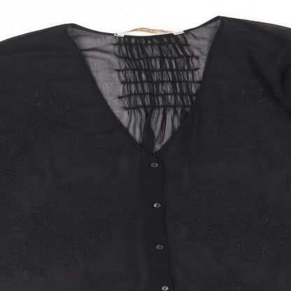 Womens UK Size L Zara Black Basic Blouse