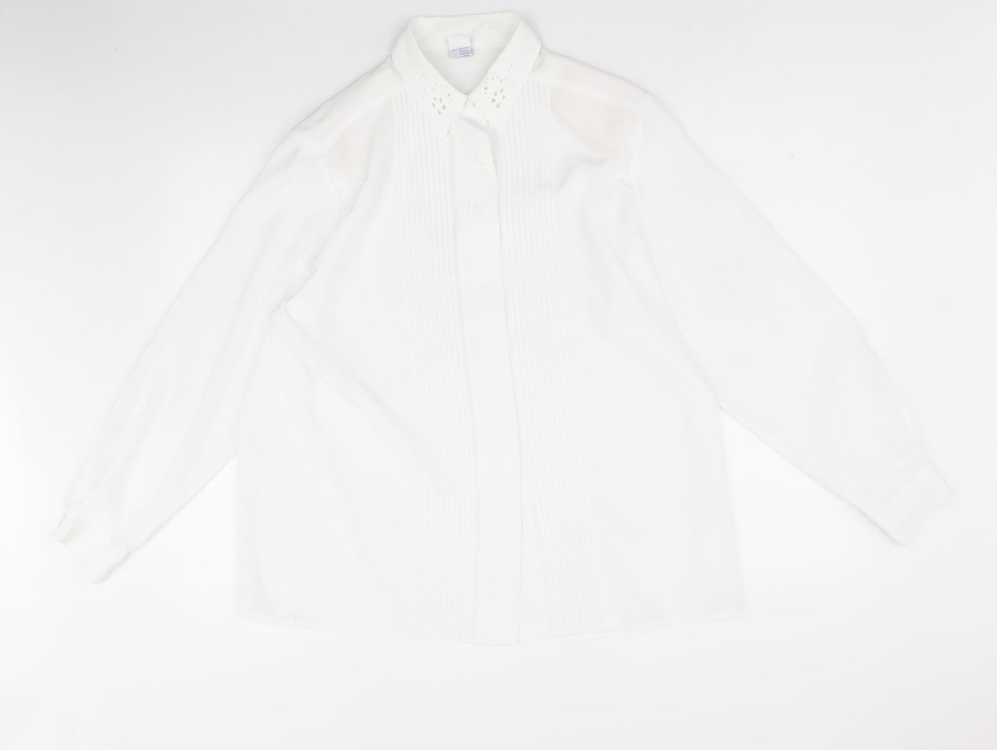 Womens UK Size 16 C&A White Basic Button-Up