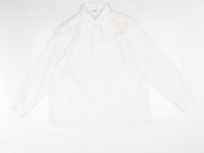 Womens UK Size 16 C&A White Basic Button-Up