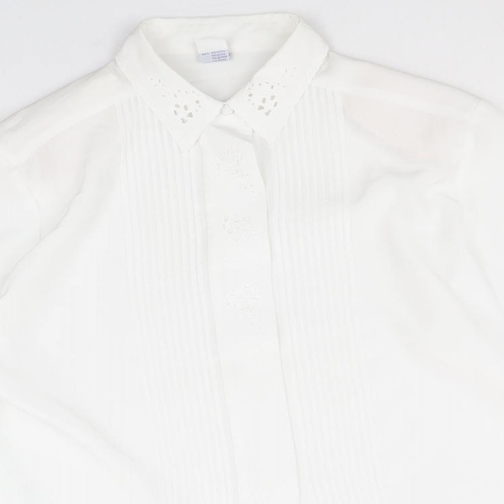 Womens UK Size 16 C&A White Basic Button-Up