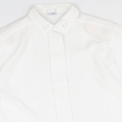 Womens UK Size 16 C&A White Basic Button-Up