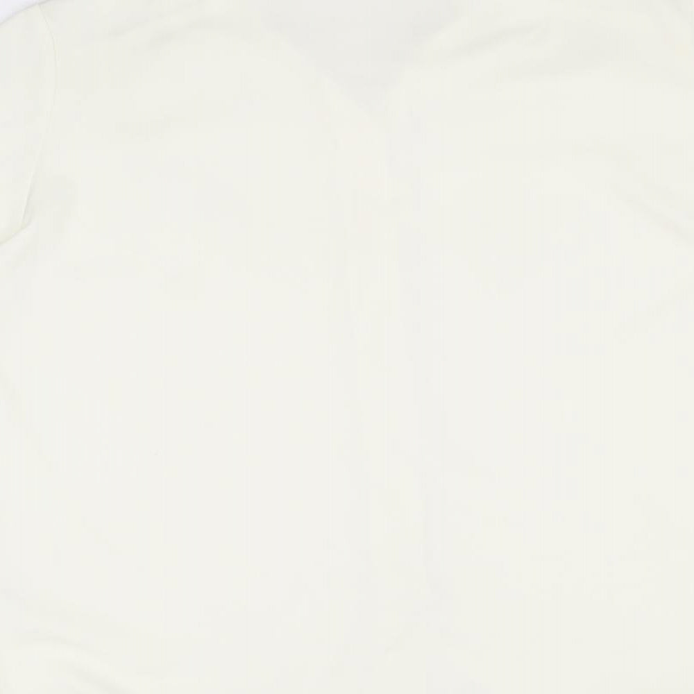 EWM Womens Ivory Polyester Basic Button-Up Size 18 Collared