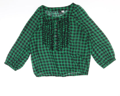 Womens UK Size 10 Divided by H&M Green Cropped Blouse