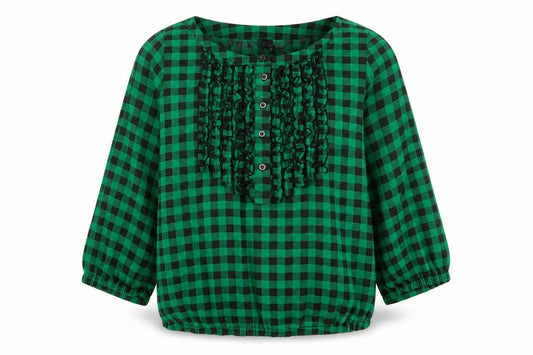Womens UK Size 10 Divided by H&M Green Cropped Blouse