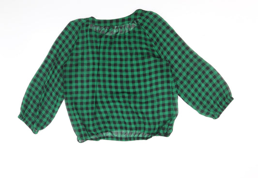 Womens UK Size 10 Divided by H&M Green Cropped Blouse