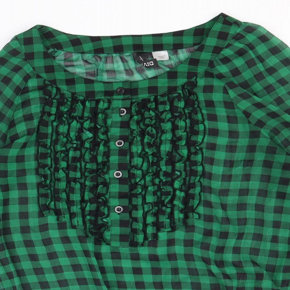 Womens UK Size 10 Divided by H&M Green Cropped Blouse