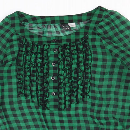 Womens UK Size 10 Divided by H&M Green Cropped Blouse