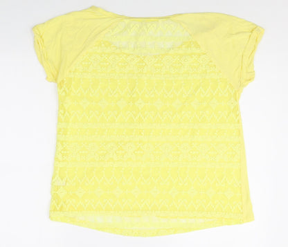 Womens UK Size L Zara Yellow Basic T-Shirt