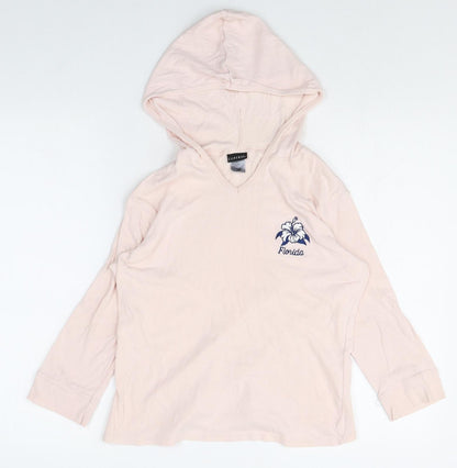 Silver Girls Pink 100% Cotton Pullover Hoodie Size L Pullover - Florida