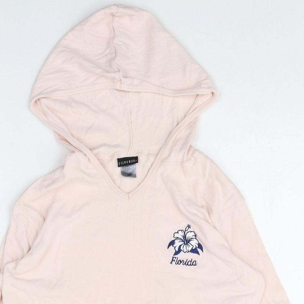 Silver Girls Pink 100% Cotton Pullover Hoodie Size L Pullover - Florida