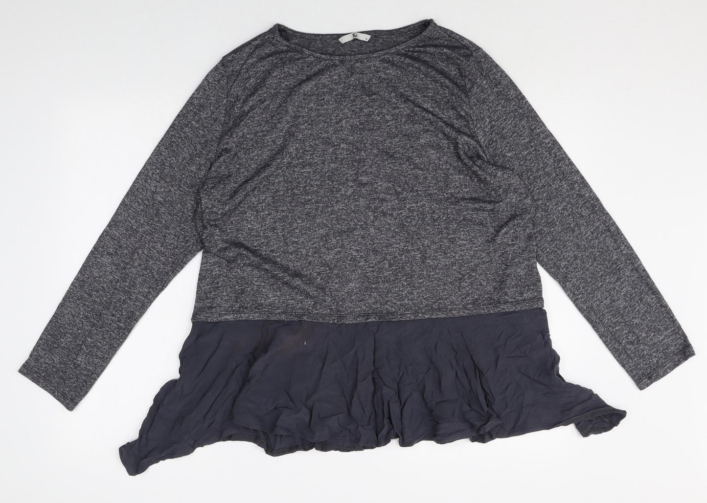 TU Womens Green Viscose A-Line Size 16 Round Neck Pullover