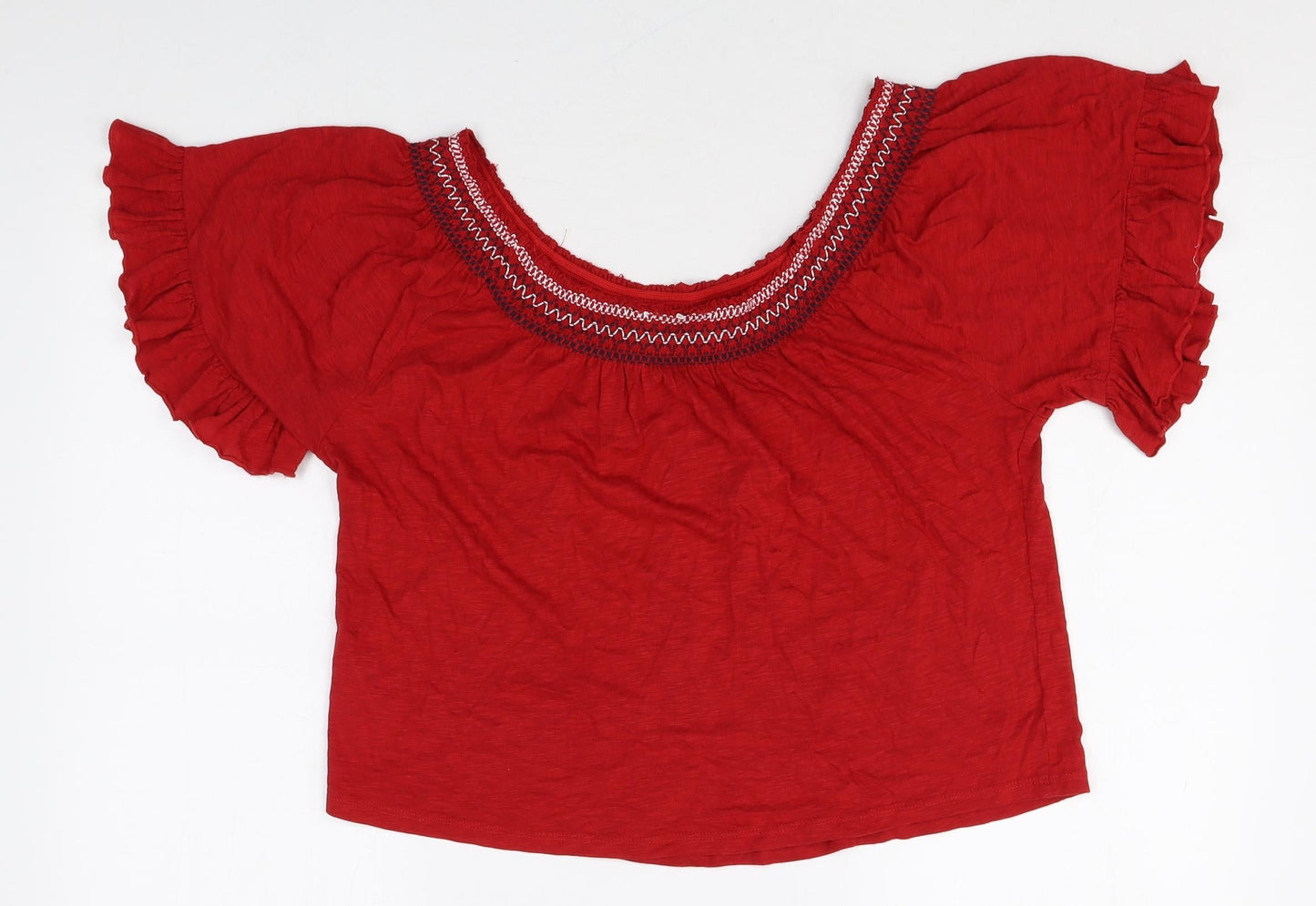 Womens UK Size 8 New Look Red Basic T-Shirt