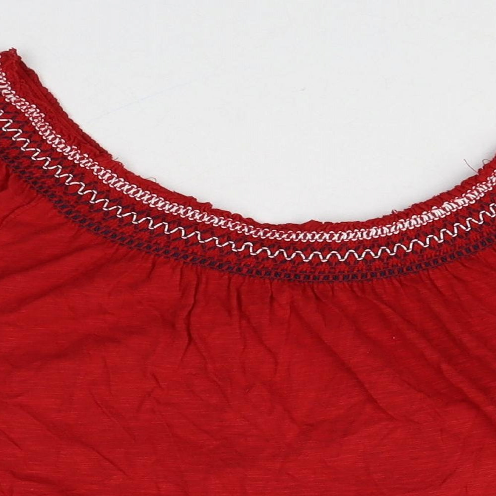 Womens UK Size 8 New Look Red Basic T-Shirt