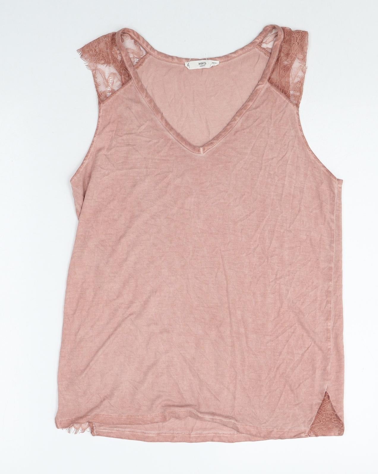 Womens UK Size S MNG Pink Basic Tank