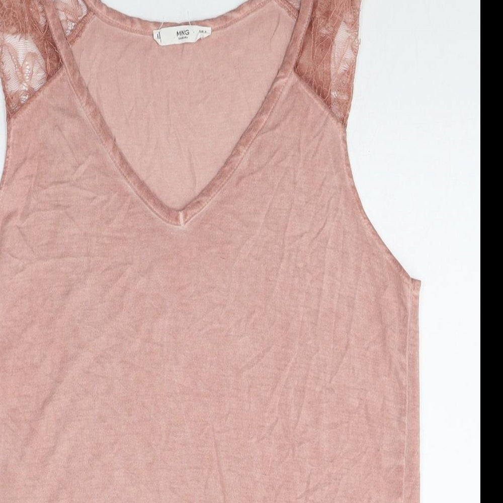 Womens UK Size S MNG Pink Basic Tank