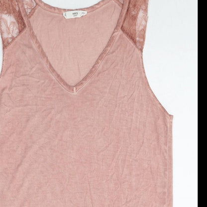 Womens UK Size S MNG Pink Basic Tank