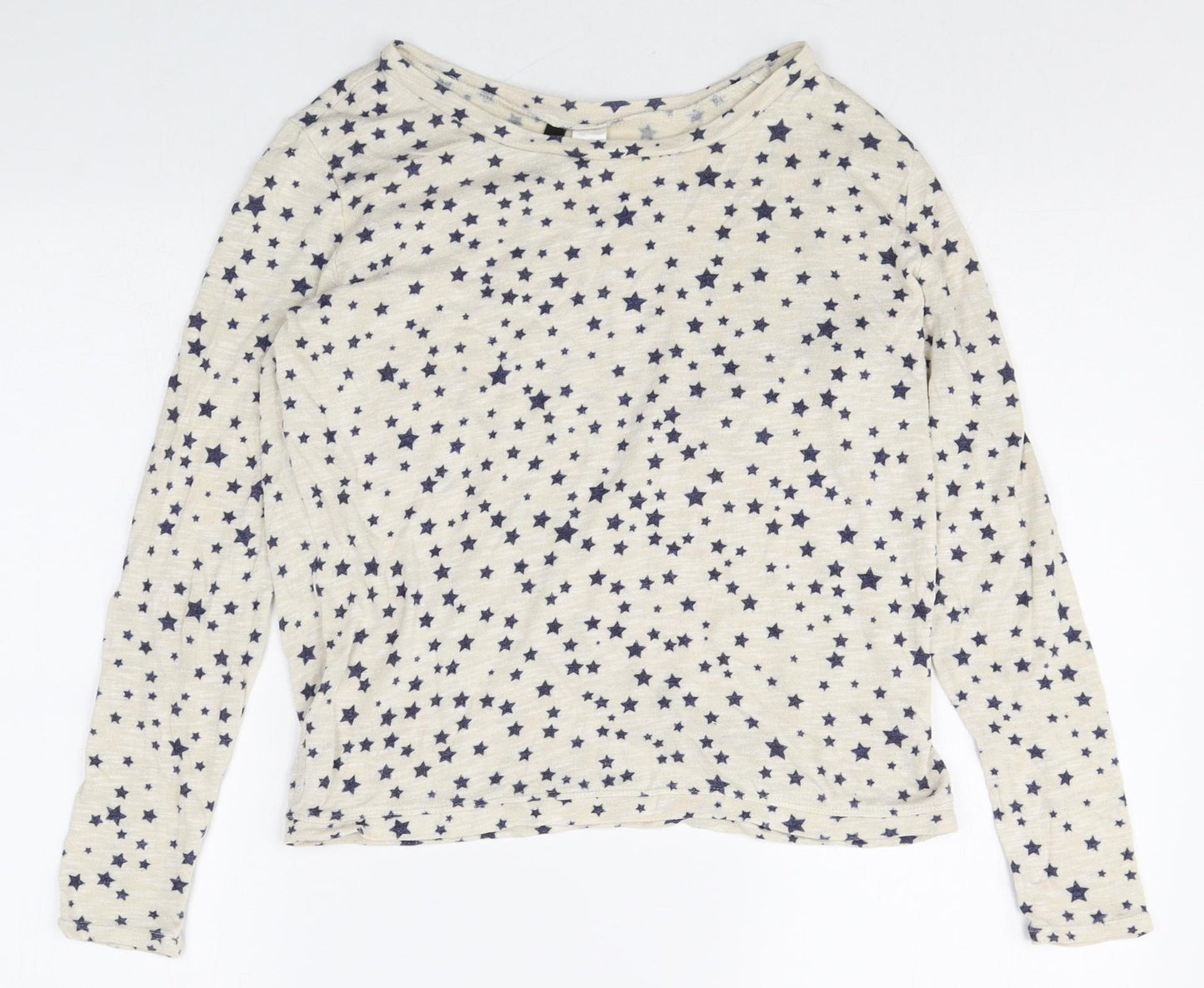 Divided Womens Ivory Geometric Viscose Pullover Sweatshirt Size S Pullover - Stars