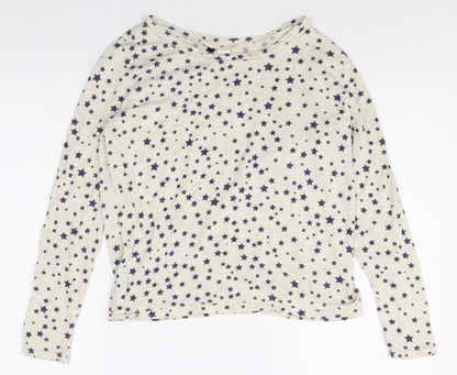 Divided Womens Ivory Geometric Viscose Pullover Sweatshirt Size S Pullover - Stars
