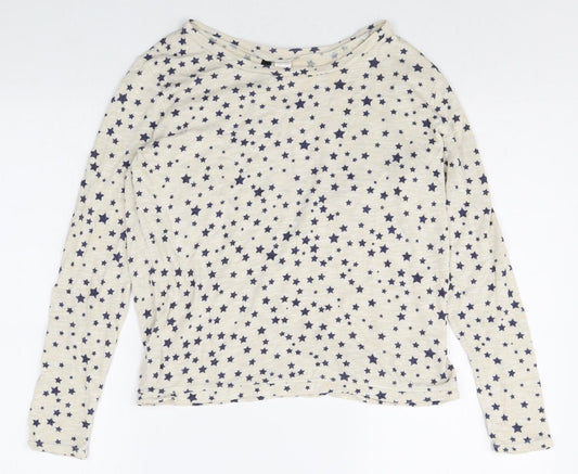 Divided Womens Ivory Geometric Viscose Pullover Sweatshirt Size S Pullover - Stars