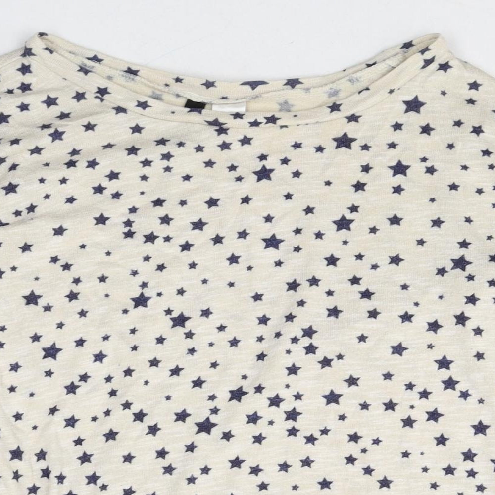 Divided Womens Ivory Geometric Viscose Pullover Sweatshirt Size S Pullover - Stars