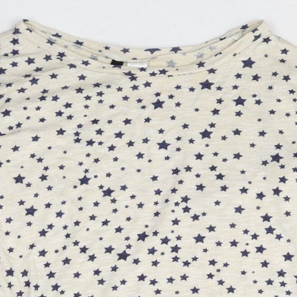 Divided Womens Ivory Geometric Viscose Pullover Sweatshirt Size S Pullover - Stars