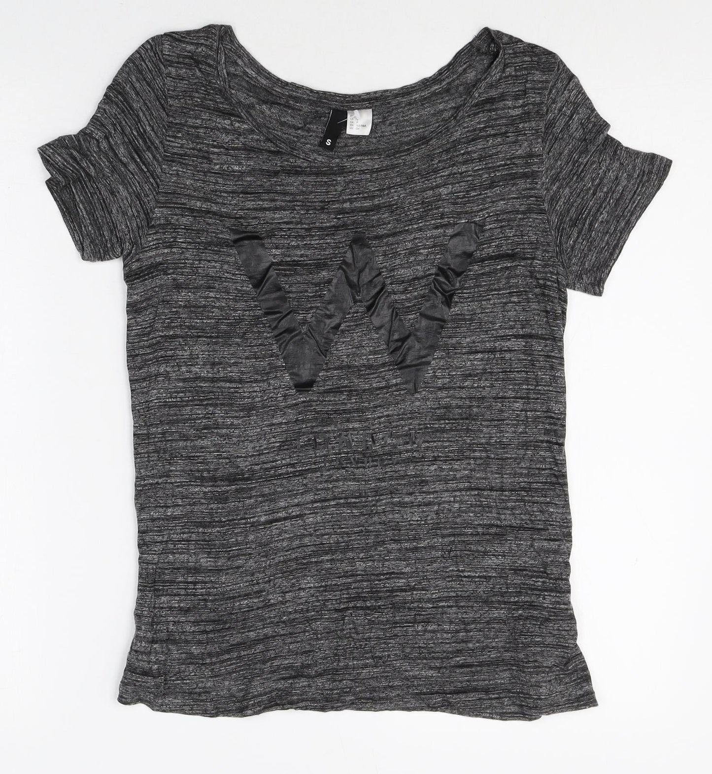 Womens UK Size S Divided Grey Basic T-Shirt
