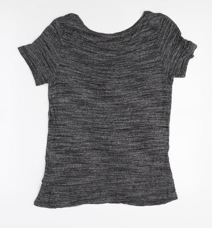 Womens UK Size S Divided Grey Basic T-Shirt