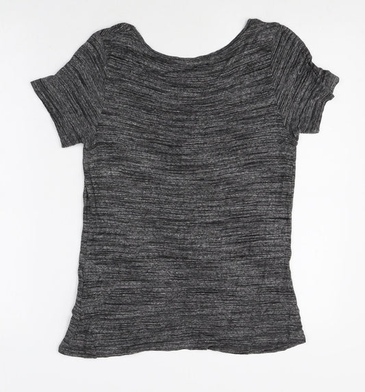 Womens UK Size S Divided Grey Basic T-Shirt