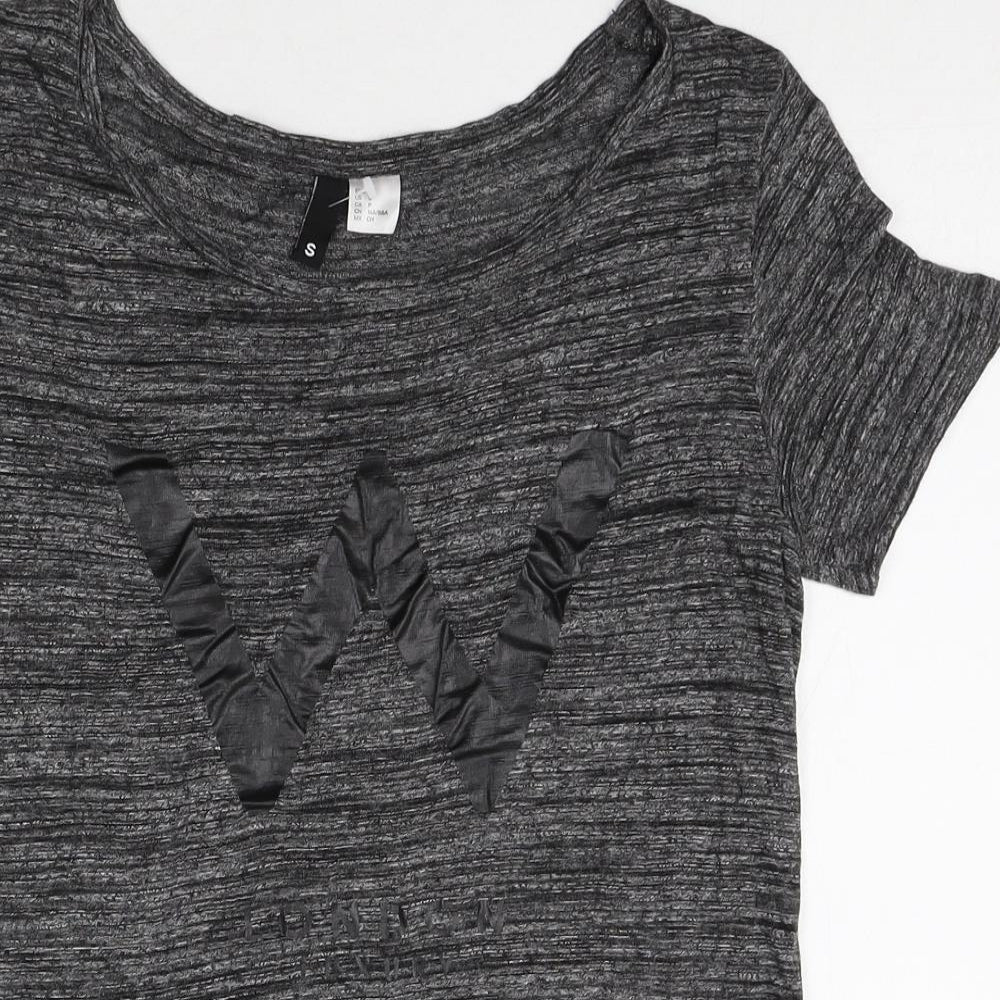 Womens UK Size S Divided Grey Basic T-Shirt