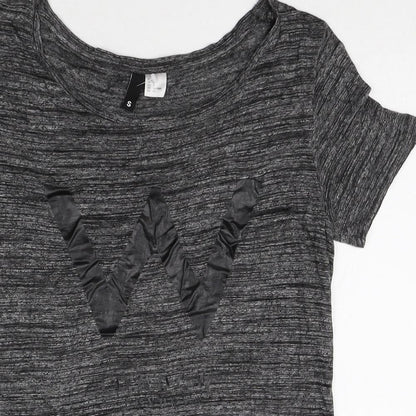 Womens UK Size S Divided Grey Basic T-Shirt