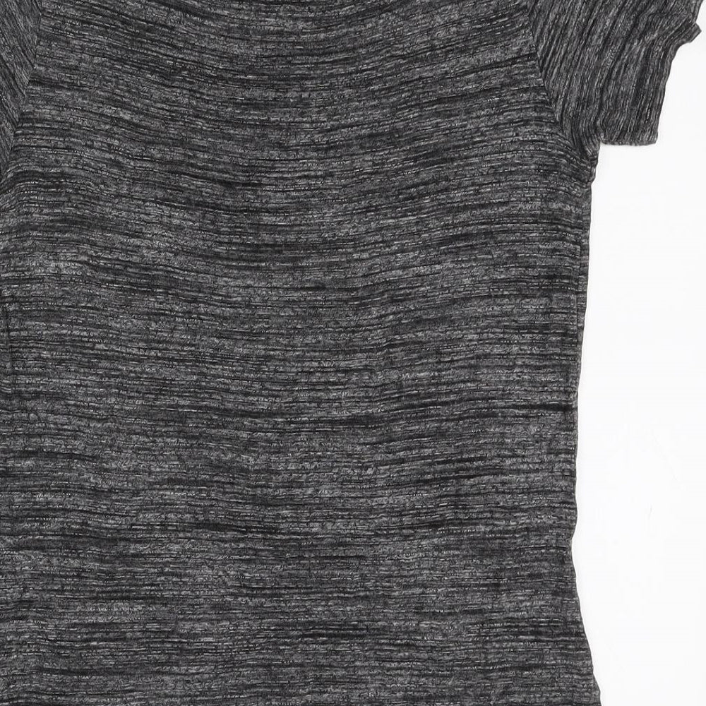 Womens UK Size S Divided Grey Basic T-Shirt
