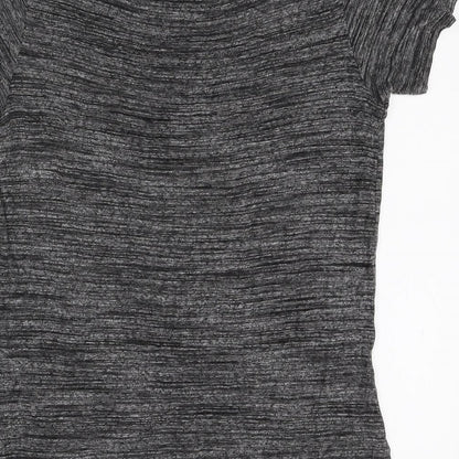 Womens UK Size S Divided Grey Basic T-Shirt