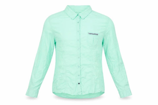 Scottage Womens Green Cotton Basic Button-Up Size 4 Collared